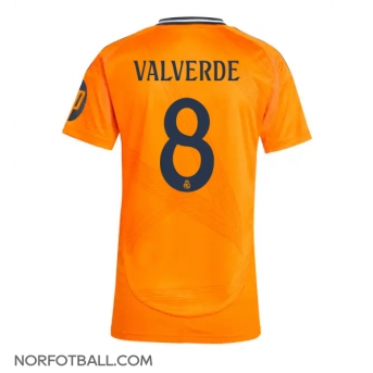 Billige Fotballdrakt Real Madrid Federico Valverde #8 Replika Bortedrakt Dame 2024-25 Kortermet